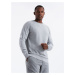 Ombre Men's raglan sweater with ribbed sleeves - grey melange