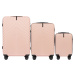 PÚDROVÁ SADA 3 KUFROV SN120-3, SET OF 3 SUITCASES (L, M, XS) WINGS ABS+, PINK