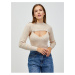 Beige Ribbed Sweater/Top 2in1 JDY Sibba - Women