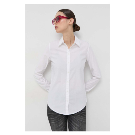 Košeľa Armani Exchange dámska, biela farba, slim, s klasickým golierom