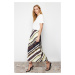 Trendyol Multi Color Satin Pattern A-line Midi Length Woven Skirt