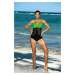 Priscilla Erba-Nero Swimsuit M-428 Green-black