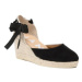 Manebi Espadrilky Soft Suede Low Wedge Espadrilles K 1.0 WL Čierna