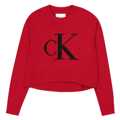 Calvin Klein Jeans Sveter  červená / čierna