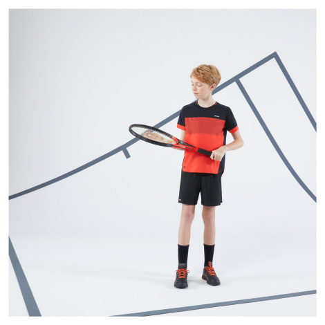 Chlapčenské tenisové tričko TTS Dry čierno-červené ARTENGO