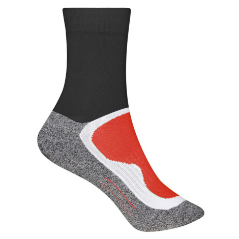 James & Nicholson Športové ponožky vysoké JN211 - Čierna / červená