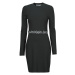 Calvin Klein Jeans  LOGO ELASTIC MILANO LS DRESS  Krátke šaty Čierna