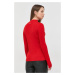 Vlnený sveter BOSS dámsky, červená farba, tenký, s polorolákom