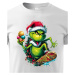 Detské tričko Grinch na skateboarde - skvelé vianočné tričko