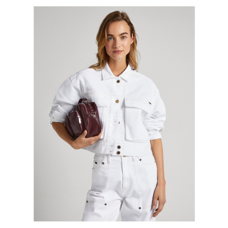 White Women's Denim Jacket Pepe Jeans Frankie - Ladies