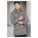 PLT8335 DEWBERRY MEN'S COAT-LIGHT PATTERNED BLACK