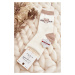 Women's insulated socks with teddy bear, beige