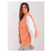 Asymmetrical fur vest peach