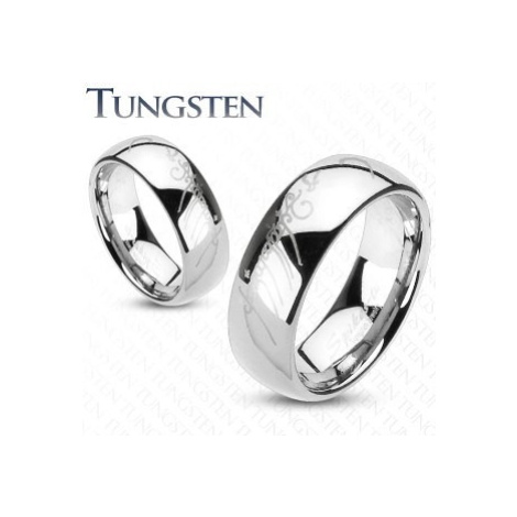 Tungstenová obrúčka striebornej farby, motív Pána prsteňov, 6 mm - Veľkosť: 68 mm