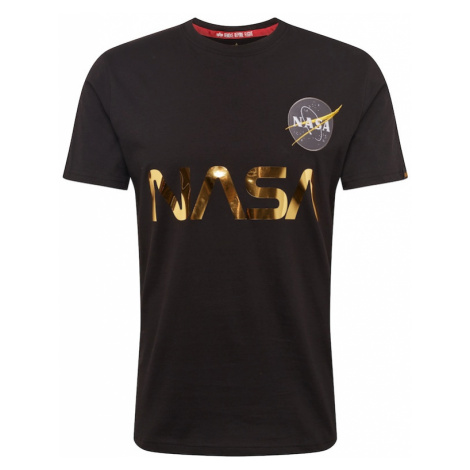 ALPHA INDUSTRIES Tričko 'NASA Reflective T'  zlatá / čierna