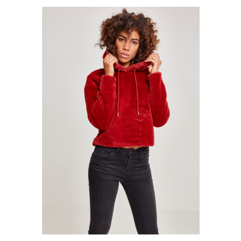 Women's Oversize Short Teddy Hoody Burgundy Urban Classics