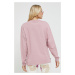 Bavlnené tričko s dlhým rukávom Vans ružová farba,
