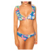 Sexy Bikini with ruffles flower print royalblue