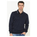 1038 DEWBERRY MENS SWEATSHIRT-PLAIN NAVY BLUE