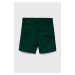 Detské krátke nohavice Tommy Hilfiger zelená farba, nastaviteľný pás
