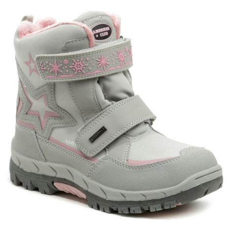 American Club HL45-20 šedo ružové detské zimné topánky
