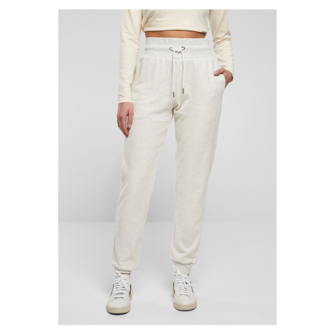 Melange Sweat High Waisted Women's Trousers Light Grey Urban Classics