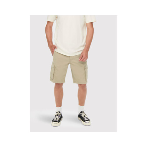 Only & Sons Bavlnené šortky Mike 22021459 Béžová Regular Fit