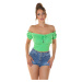 Sexy Koucla Off-Shoulder crop top green Einheitsgroesse