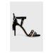 Semišové sandále Elisabetta Franchi čierna farba, SA78B32E2