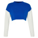 Trendyol Navy Blue Crop Color Block Knitwear Sweater