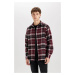 DEFACTO Regular Fit Polo Collar Plaid Flannel Long Sleeve Shirt