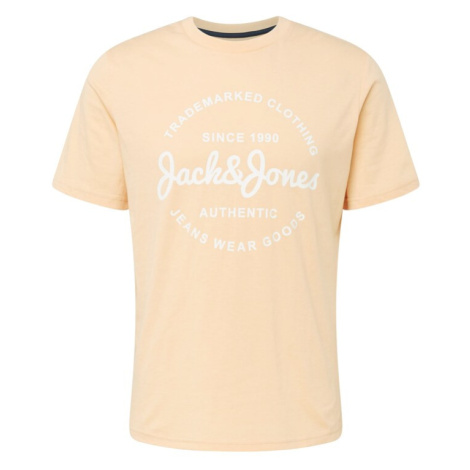 JACK & JONES Tričko 'FOREST'  marhuľová / biela