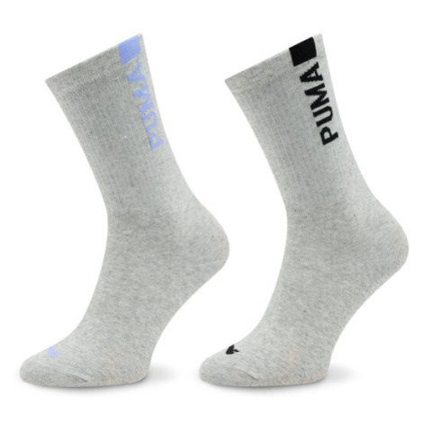 Puma Súprava 2 párov vysokých dámskych ponožiek Women Slouch Sock 2P 938005 Sivá