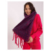 Navy blue and pink women's scarf with patterns