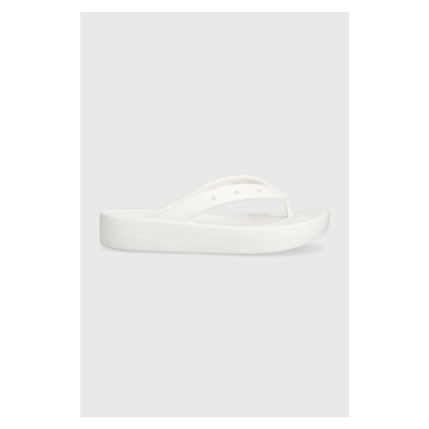 Žabky Crocs Classic Platform Flip W dámske, biela farba, na platforme, 207714