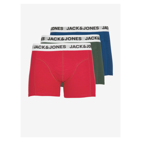 Boxerky pre mužov Jack & Jones - červená, zelená, modrá