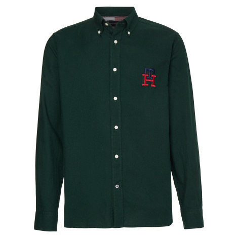 Tommy Hilfiger Košeľa - CASHMERE TOUCH MONOGRAM RF SHIRT zelená