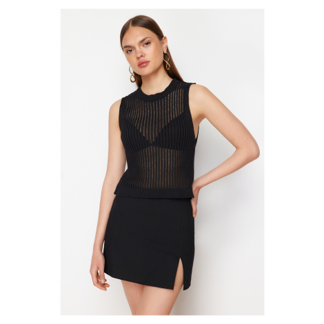 Trendyol Black Transparent Knitwear Blouse