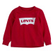 Detské tričko s dlhým rukávom Levi's červená farba, s potlačou