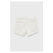 Detské rifľové krátke nohavice Desigual biela farba, jednofarebné, nastaviteľný pás