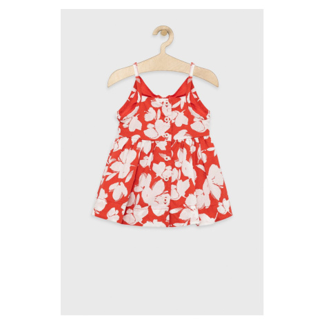 Dievčenské bavlnené šaty GAP červená farba