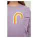 Trendyol Lilac Frilly Printed Girl Knitted Sweatshirt