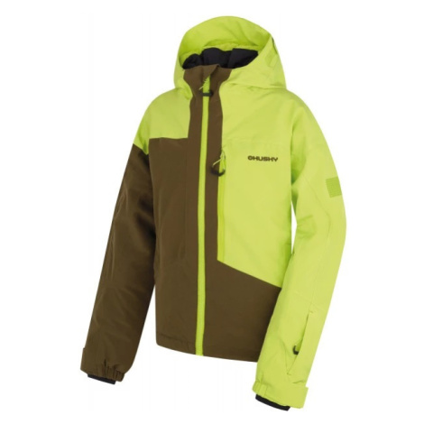 Husky Gomez Kids br. green/dk. khaki, Detská ski bunda