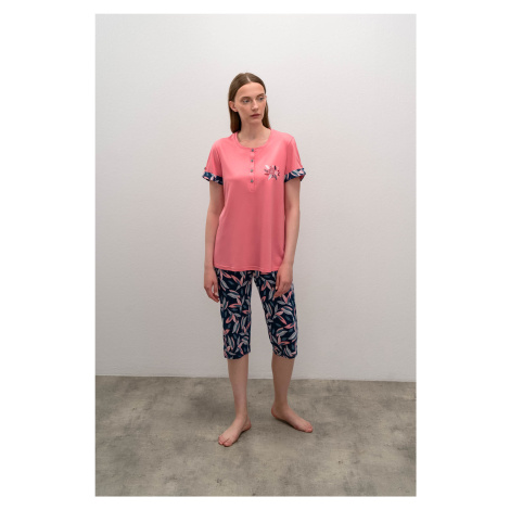 Dámske pyžamo 16034 - Vamp Růžovo-modrá