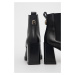 Kožené topánky Chelsea Furla Greta Chelsea dámske, čierna farba, na podpätku YD50FGT S40000 O600