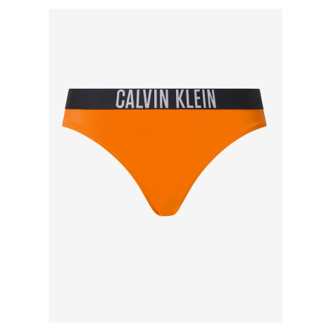 Oranžový dámsky spodný diel plaviek Calvin Klein