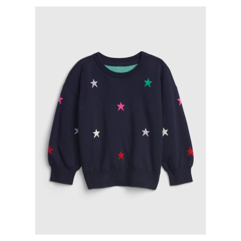 Modrý dievčenský sveter s hviezdičkami GAP