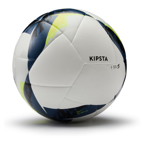 Futbalová lopta F550 Hybride veľkosť 5 bielo-žltá KIPSTA