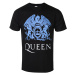 Tričko metal ROCK OFF Queen Blue Crest Čierna