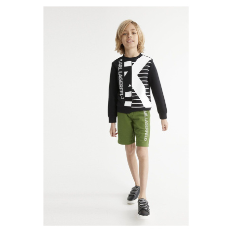Detské krátke nohavice Karl Lagerfeld zelená farba